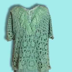 Denim 24/7 Teal Dress Skirt and Blouse